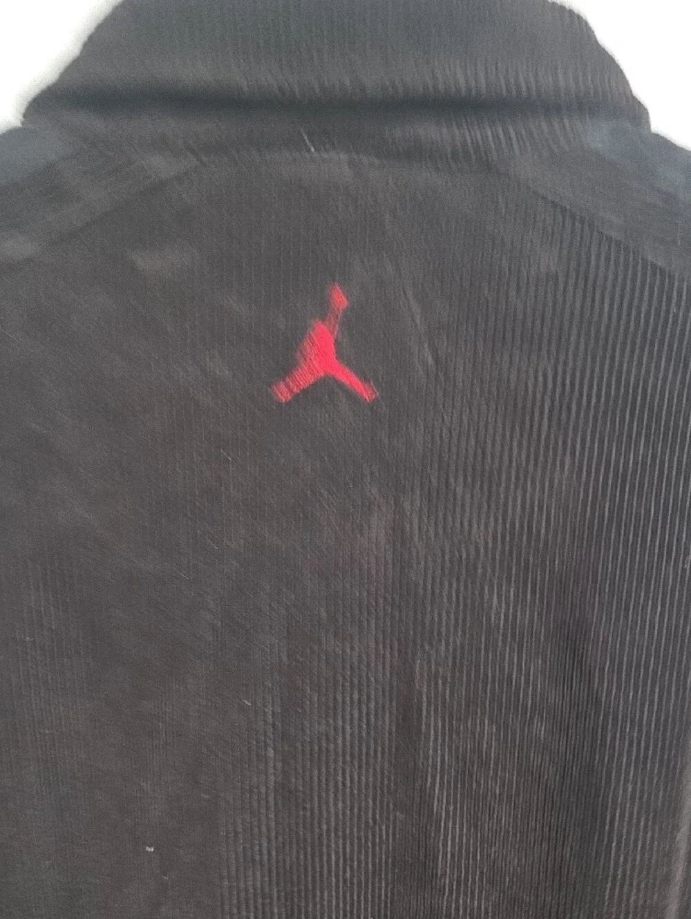 Jordan Black Corduroy Full-Zip Jacket with Red Trim, Sz. XXL